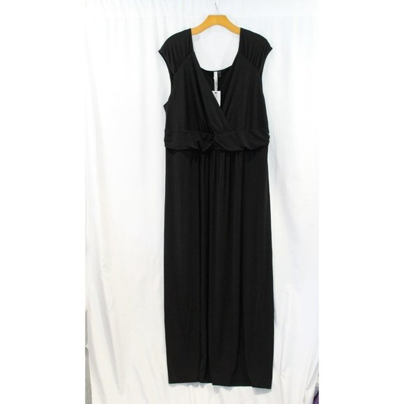 NY Collection Dresses & Skirts - NY Collection Womens Black Sleeveless Surplice Maxi Dress 2X NWT